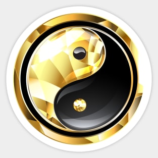 Jewelry Yin Yang Symbol ( Gold Yin Yang ) Sticker